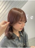 暖色ブラウン/韓国ヘア/顔周り