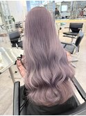 韓国ヘア顔周りレイヤー暗めミルクティーベージュグレージュ