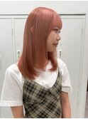 韓国風レイヤーカットブリーチダブルカラー前髪 