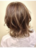 ヘアーグロウ レイヤーボブレイヤーカット外ハネボブミルクティーブラウン