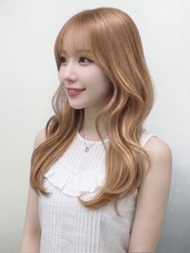 ユニバイリサ 天神大名店(uni by risa) 韓国ヘア レイヤーカット アッシュベージュ 内巻きロング