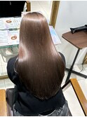 ヘーゼルグレージュカラーナチュラルロングレイヤー