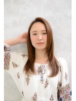 パティオンツー(PATIONN2)&nbsp;ノーバングふんわりかきあげナチュラルストレートセミロング