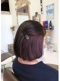 白髪染め×グレージュベース×インナーカラーピンクアッシュ