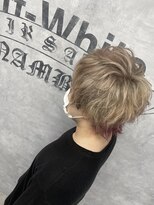 エル ヘアサロン なんば店(eL)&nbsp;ミルクティー×襟足ワインレッド