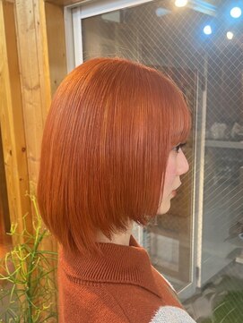 アフターニュース 新潟(afternews) ボブ/オレンジーベージュカラー/ブリーチ/ダブルカラー/駅南