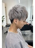 シルバーグレージュ/シルバー/ハイトーンカラー/マッシュ