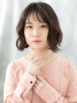 ヘアーリゾートパル(HAIR RESORT PAL) アースカラー立体感シースルーバングボブパーマb天王台30代40代