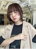 ◎外ハネボブボブウルフワイドバングイメチェンヘアスタイル