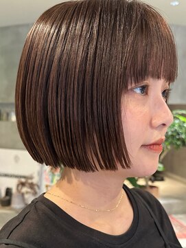 ハウ 心斎橋(how) 前髪ありショートボブ透明感カラー夏カラーブリーチなしカラー