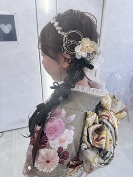 オールバイオー(Owl by oOo) 成人式編みおろしサイドポニー