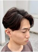 宇都宮メンズフェザーパーマニュアンスパーマセンターパート眉毛