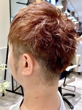 クアトログランシュ 水戸店(QUATRO×GranCieux) オレンジベージュ×ツーブロック