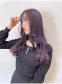 ダークラベンダーブリーチハイトーンカラー韓国ロングヘアmaaya