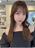 (韓国風/くびれヘア/縮毛矯正/前髪/韓国レイヤー/小顔)