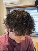 波巻きパーマ