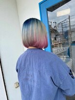 ヘアーメイク コラソン(hair make corazon)&nbsp;1黒髪ボブルフネビージュ小顔ワンレンダークアッシュ