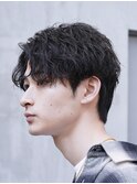 渋谷メンズマッシュウルフカットシャドウパーマ緩め波巻きパーマ
