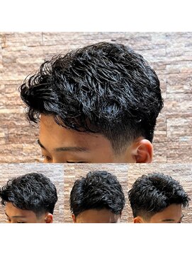 アールドボーテ 理容室(R de Beaute) テーパーフェード ピンパーマ <理容室>