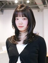 ウルフレイヤー顔周りレイヤー韓国ヘアロング_F0695