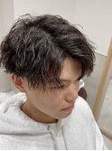 縦落ちセンターパート【メンズ/パーマ/眉毛/沖縄市/美里】