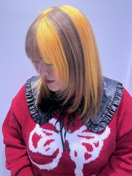 ステア ケース(stair case) レイヤー×サンライズブロックカラー  イエロー×ベージュ