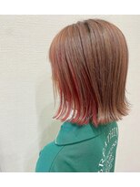 レシェル 松阪(RECIEL) プツッとボブ★ チェリーレッドのインナーカラー