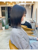 ロンドアジュール 横浜(Lond azur)&nbsp;黒髪でも可愛い結べる切りっぱなしボブ【久保田夢美】横浜