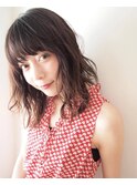 レイヤーカット／ニュアンスパーマ/ウェーブミディアム