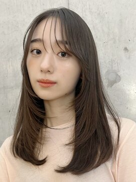 ガーデン オオタカノモリ(garden otakanomori) 地毛風カラー暗髪内巻きロングヘアふんわり前髪