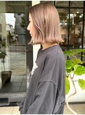 【ハイトーンボブ】やわらかベージュカラー