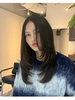 アンダーバーホワイトモデ 河内長野(_WHITE mode) ハイライトカラーミルクティーベージュレイヤーカット