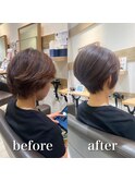 白髪ぼかし　スッキリショート　【藤沢　藤沢駅】