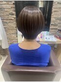 大人くびれショート　髪質改善 縮毛矯正 ミルクティー  ベージュ