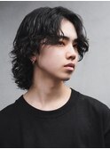 メンズボブメンズミディアムパーマスパイラルパーマルーズパーマ