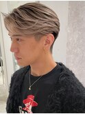 メンズバレイヤージュカラーハイライト刈り上げセンターパート