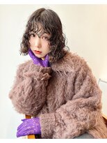 ホロ(hollo)&nbsp;ボブプードルパーママッシュショートパーマブリーチパーマ