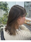 乾かすだけでキマる髪/さりげないインナーカラーボブ