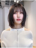 顔周りレイヤー韓国ヘアくびれヘアミディアム_ba551633