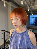 20代30代◎ブリーチなしアプリコットオレンジ×艶髪