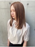 ハイライトベージュ　ナチュラルストレート