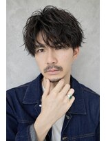 メンズサロン アネロ 名駅(Men's salon anhelo)&nbsp;シャドウパーマ×センターパート×ツーブロック×無造作パーマ
