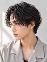 ニド(Nido.) メンズパーマ/無造作マッシュ/ツイストスパイラル/黒髪ショート