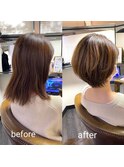 大人キレイふんわりひし形ショートレイヤー【カミケン方木田店】