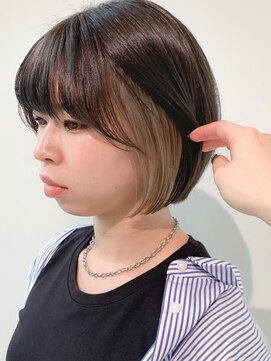 リンダバイネオリーブ 白楽店(Linda by neolive) 切りっぱなしボブインナーカラーベージュ【Reina】