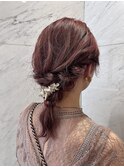 ペールピンクにあみおろしでお呼ばれヘアセット!