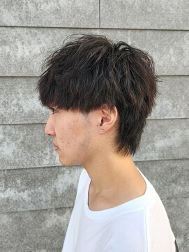 ニアウ 伊勢崎連取店(Niau) マッシュウルフショートスタイルツイストスパイラルパーマメンズ