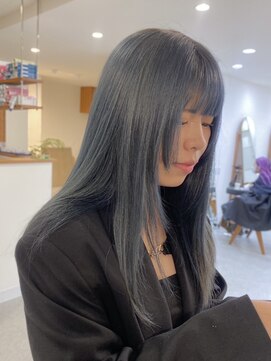 コルユニテ(col. unite) ブルーカラー/ブルー/ブリーチ/寒色系/セミロング/韓国