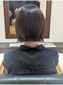 ショートボブ/切りっぱなし/ダークブラウン