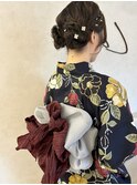 ツインシニヨン/浴衣アレンジ/着物アレンジ/ツインアレンジ